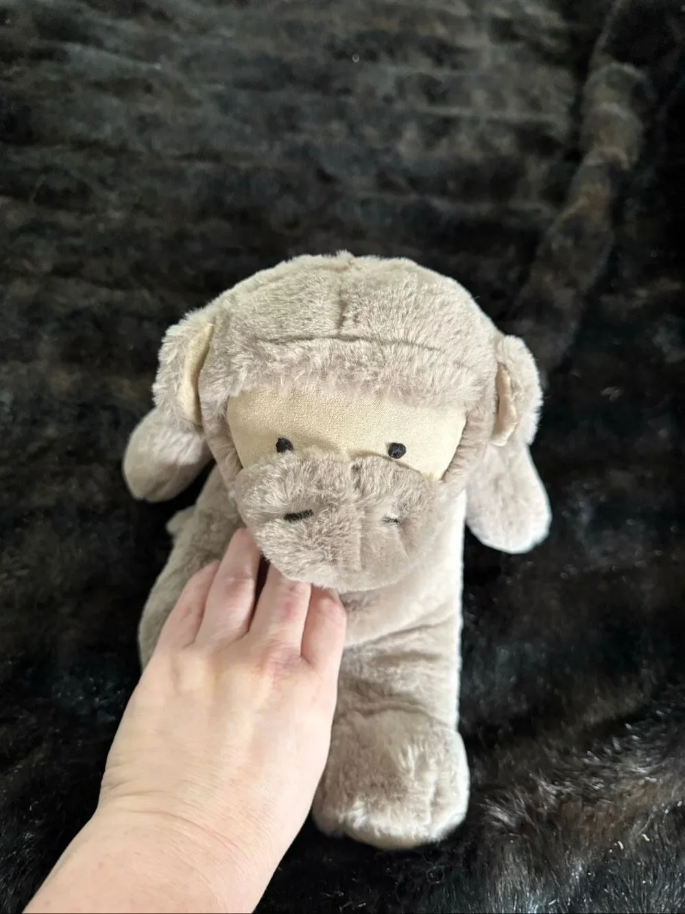 Pottery Barn Kids PBK Stone Monkey Plush Doll Floppy Weighted Hand and Feet